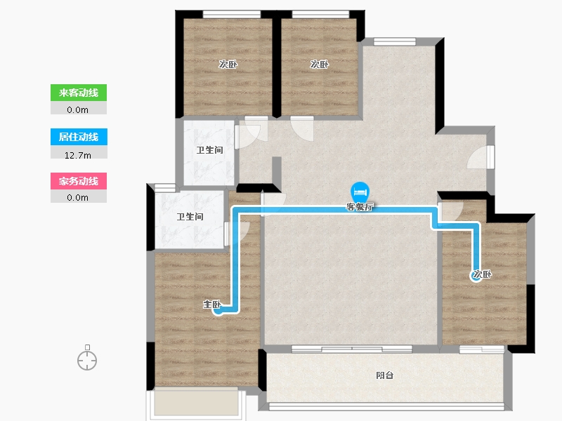 广东省-中山市-万科深业·湾中新城原墅-102.44-户型库-动静线