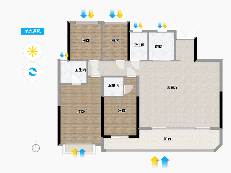 浙江省-台州市-东浦未来社区-152.00-户型库-采光通风