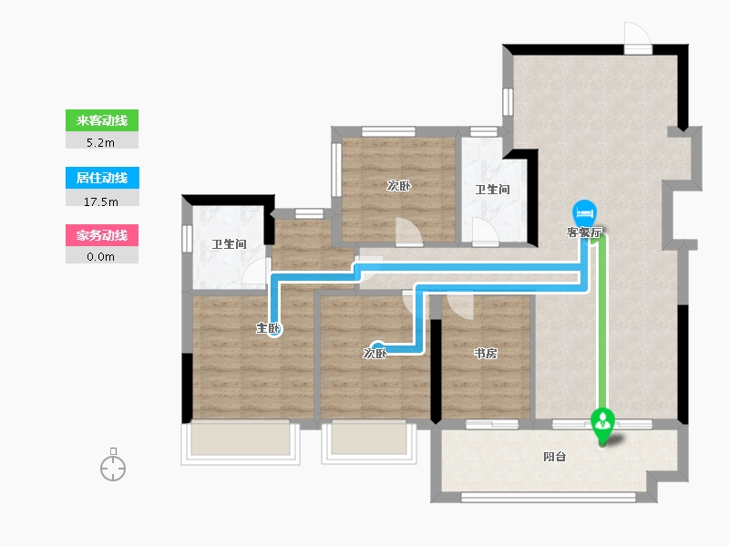 广东省-中山市-万科深业·湾中新城原墅-87.29-户型库-动静线