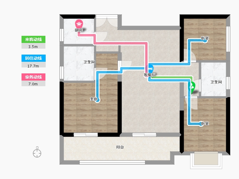 湖南省-邵阳市-华之家凤凰台-90.00-户型库-动静线