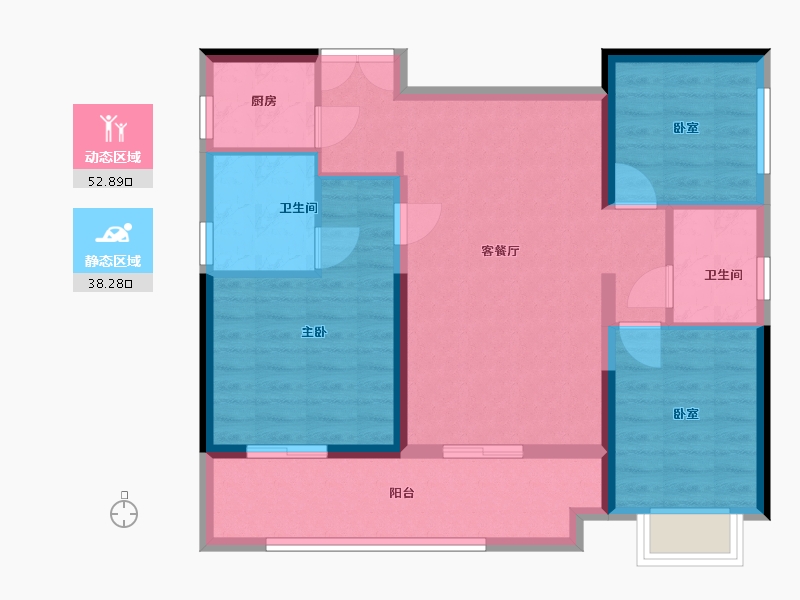 湖南省-邵阳市-华之家凤凰台-90.00-户型库-动静分区