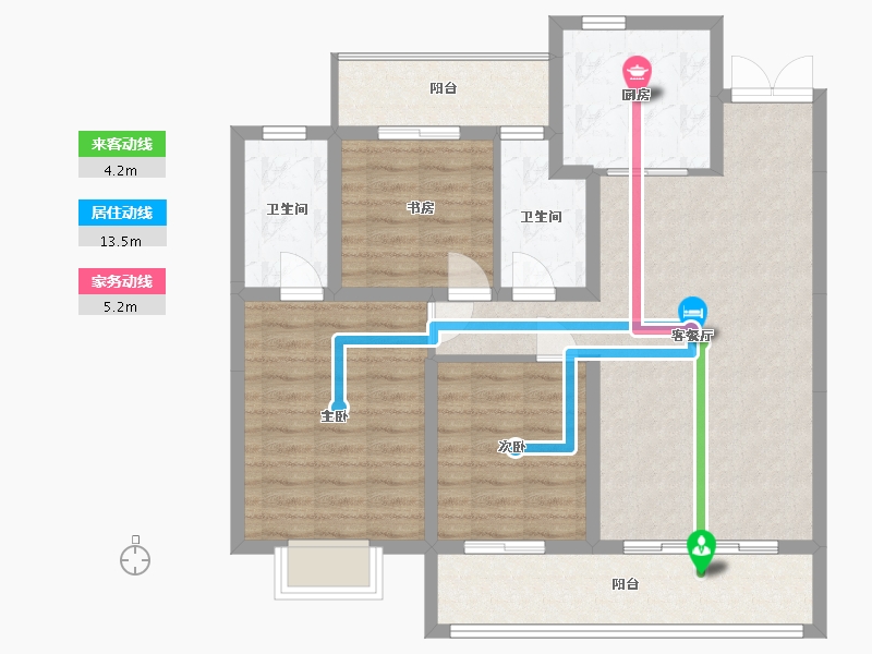 陕西省-咸阳市-璟樾府-94.53-户型库-动静线