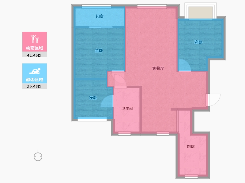 山东省-威海市-保利翰林苑-70.40-户型库-动静分区