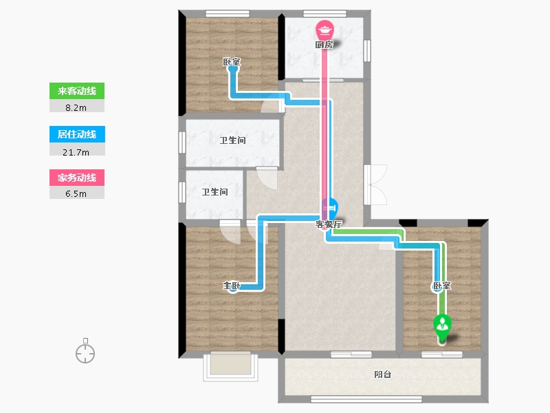 山东省-潍坊市-中房爱悦城鸿府-105.60-户型库-动静线