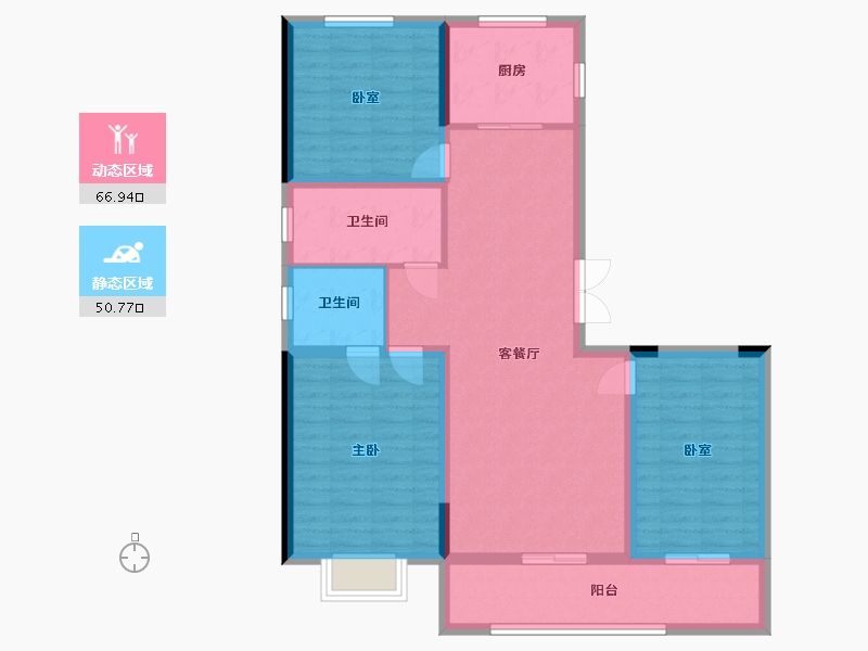 山东省-潍坊市-中房爱悦城鸿府-105.60-户型库-动静分区