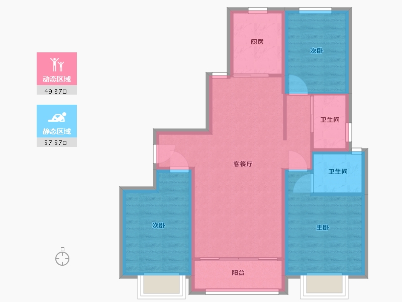 河北省-石家庄市-绿城·悦园-77.38-户型库-动静分区