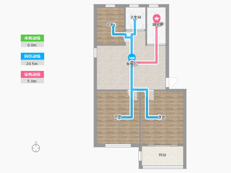 江苏省-南京市-尧建新村小区-70.40-户型库-动静线