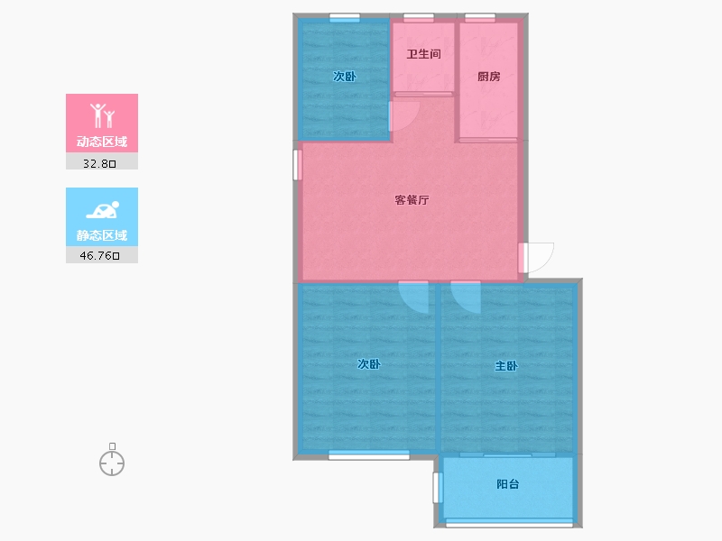 江苏省-南京市-尧建新村小区-70.40-户型库-动静分区