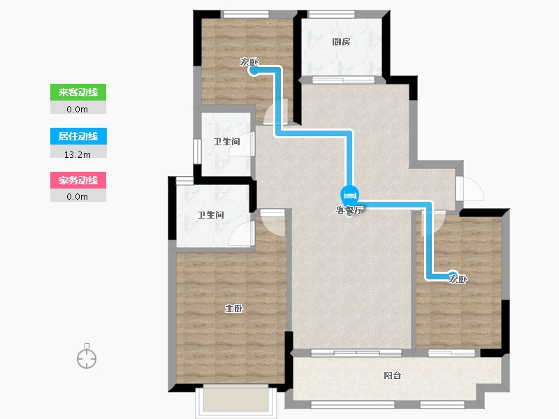 山东省-泰安市-中悦新城-94.68-户型库-动静线