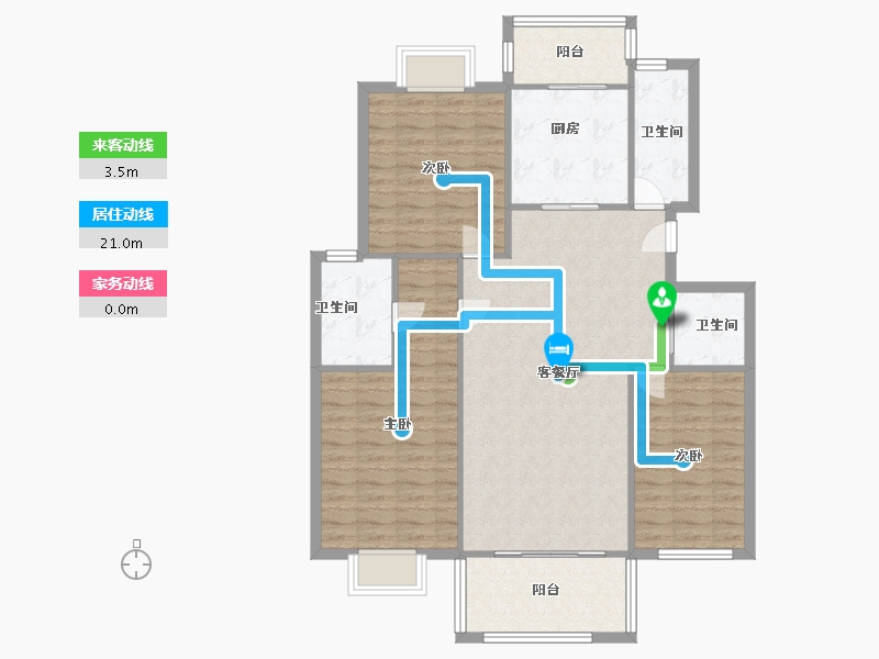 江苏省-苏州市-花溪畔居-南区-109.82-户型库-动静线