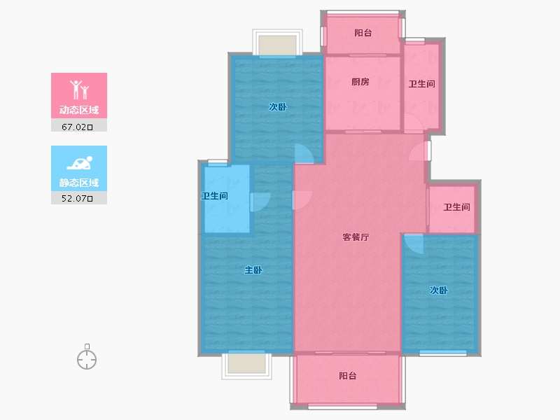 江苏省-苏州市-花溪畔居-南区-109.82-户型库-动静分区