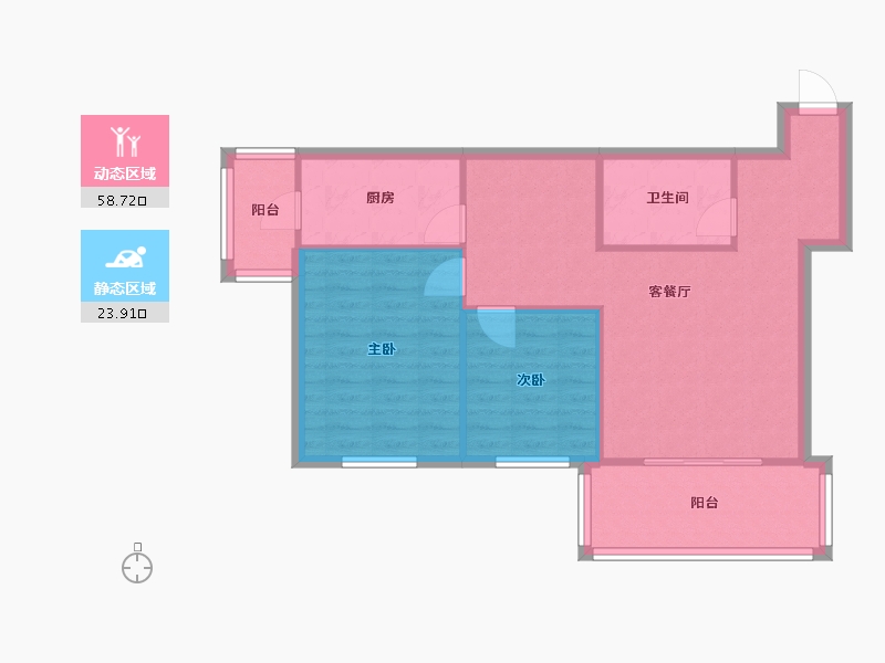 黑龙江省-哈尔滨市-城东新居C区-80.00-户型库-动静分区