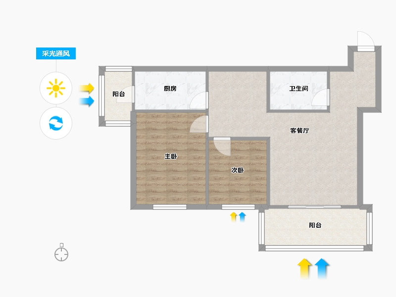 黑龙江省-哈尔滨市-城东新居C区-80.00-户型库-采光通风