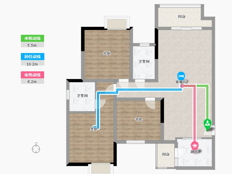 四川省-成都市-98号府邸拾光里-105.19-户型库-动静线