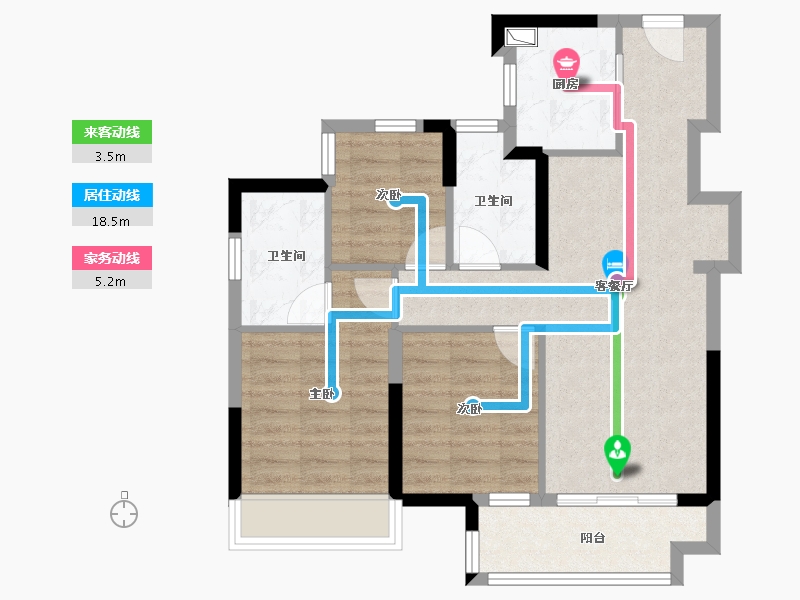 广东省-中山市-万科深业·湾中新城原墅-71.19-户型库-动静线