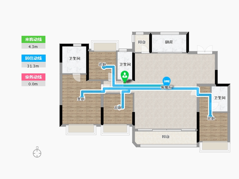 四川省-成都市-国贸蓉上-135.53-户型库-动静线