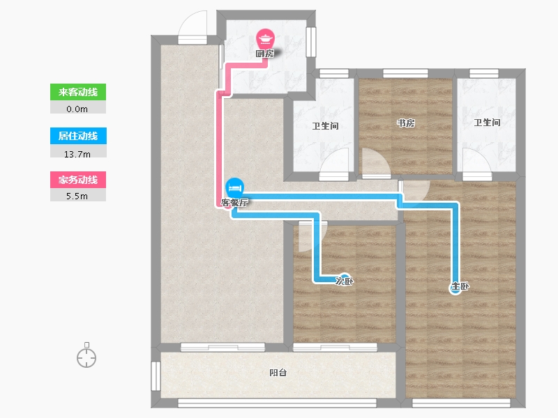 浙江省-杭州市-兴耀玉珊瑚-84.43-户型库-动静线