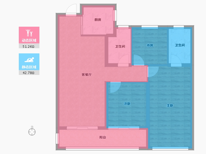 浙江省-杭州市-兴耀玉珊瑚-84.43-户型库-动静分区