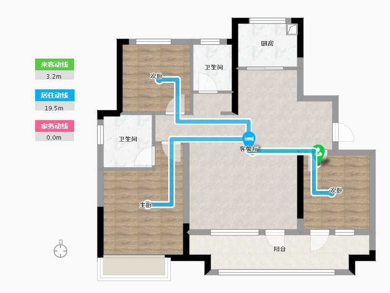 山东省-青岛市-北岸雅望-86.40-户型库-动静线