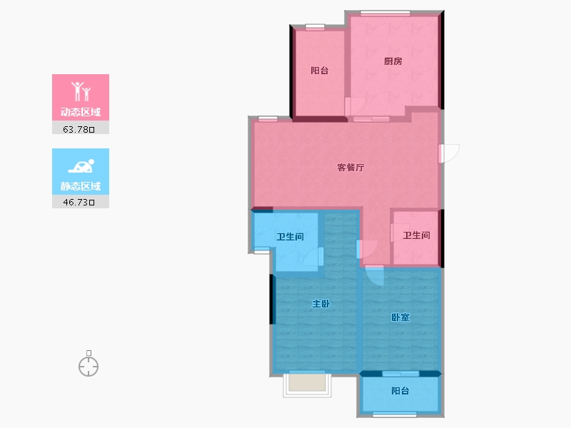 江苏省-常州市-金新御园-106.40-户型库-动静分区