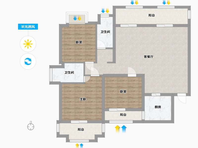 福建省-厦门市-禹洲中央海岸-114.00-户型库-采光通风