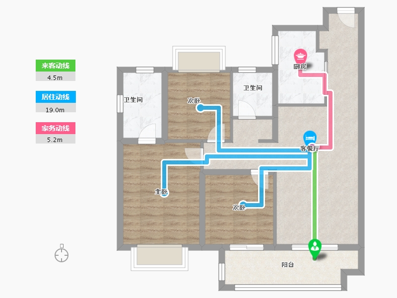 江苏省-南京市-华侨城欢乐时光-79.20-户型库-动静线