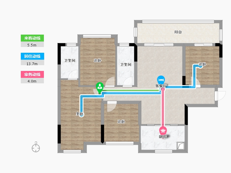 广西壮族自治区-桂林市-绿涛悦江湾-104.71-户型库-动静线