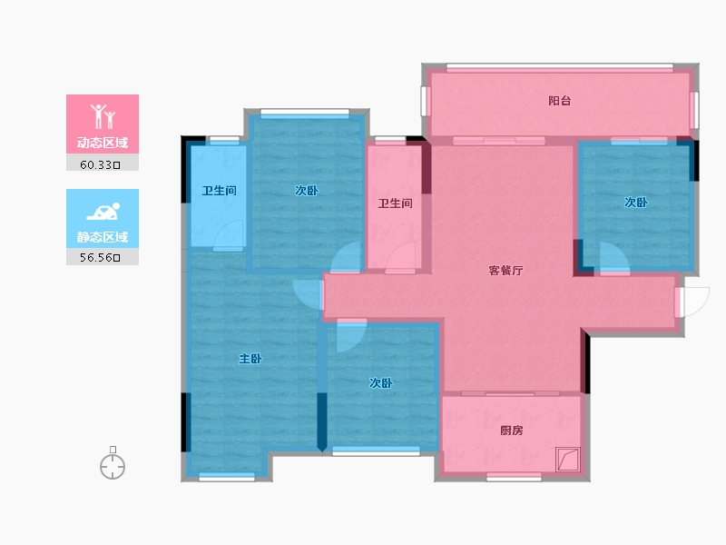 广西壮族自治区-桂林市-绿涛悦江湾-104.71-户型库-动静分区