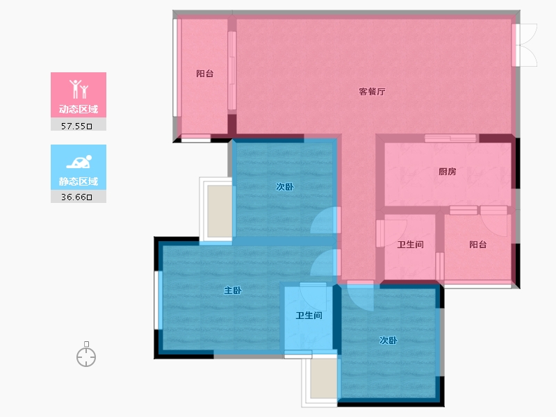 四川省-雅安市-青江华府-95.20-户型库-动静分区