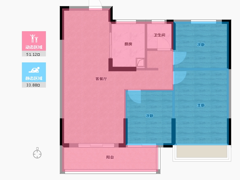 湖北省-潜江市-中伦天悦府-76.18-户型库-动静分区