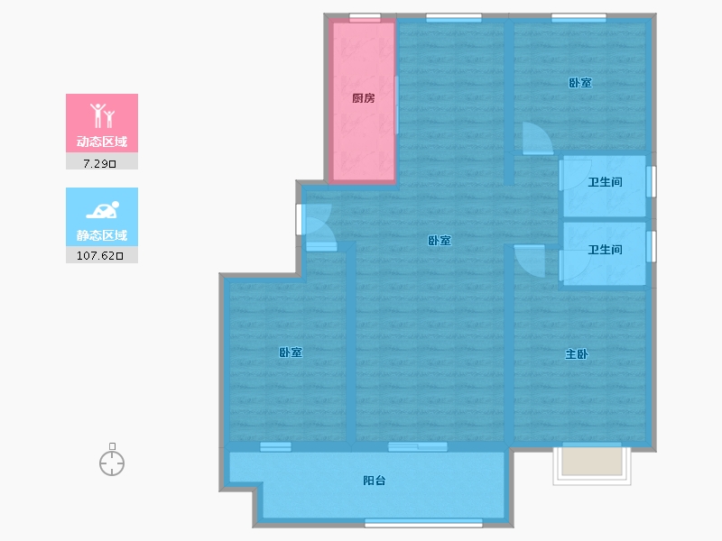 山东省-聊城市-畅博书香首府-111.00-户型库-动静分区