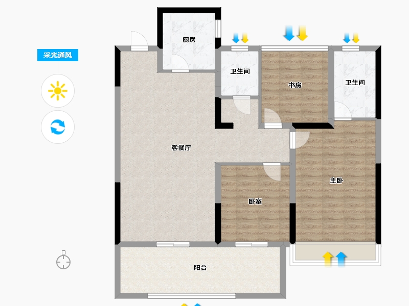 河南省-漯河市-华泰一品江山-115.00-户型库-采光通风