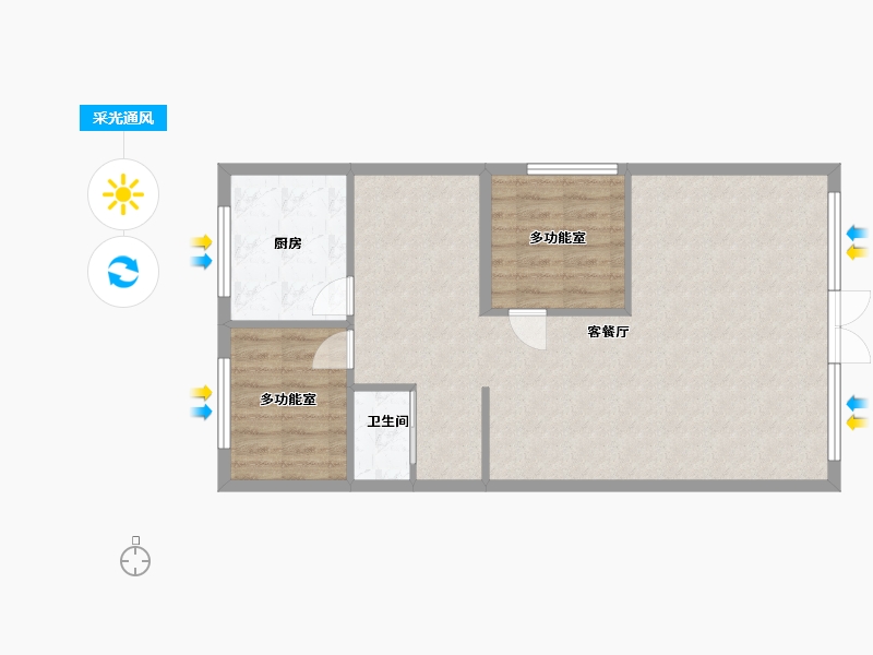 陕西省-西安市-世茂璀璨倾城-73.40-户型库-采光通风