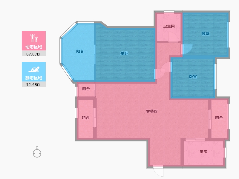 安徽省-合肥市-新桥阳光半岛-106.96-户型库-动静分区