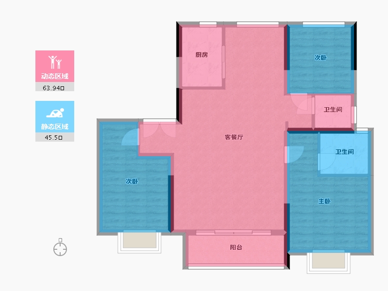 山东省-菏泽市-东明融旷凯兴府-111.26-户型库-动静分区