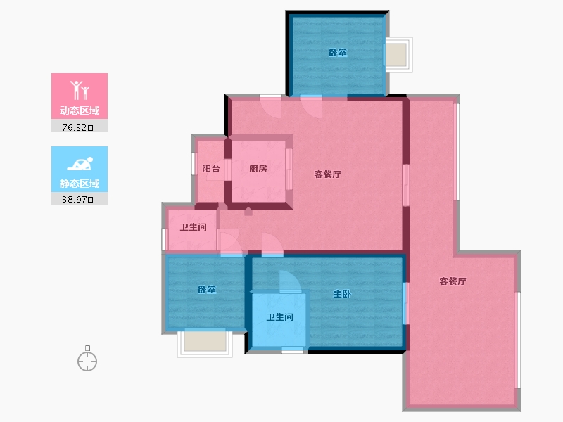 云南省-昆明市-安宁院子-92.80-户型库-动静分区