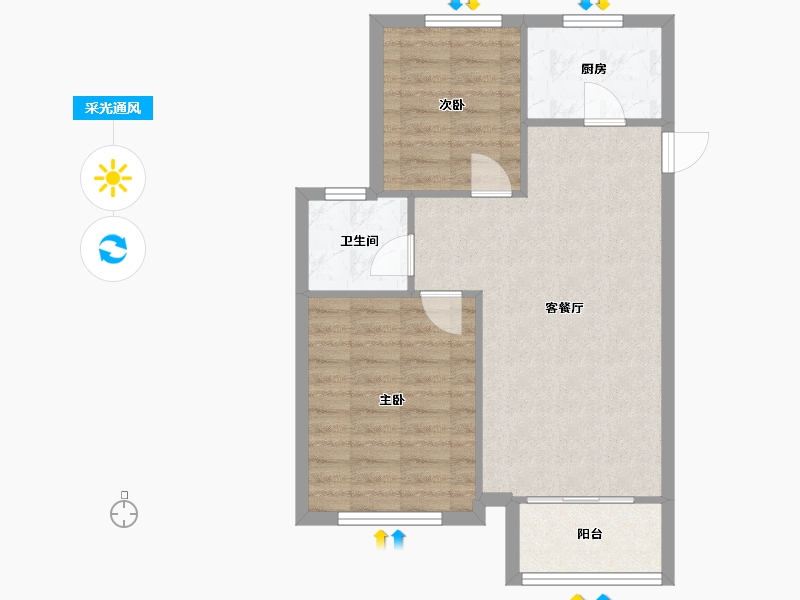 陕西省-西安市-高科麓湾-59.93-户型库-采光通风