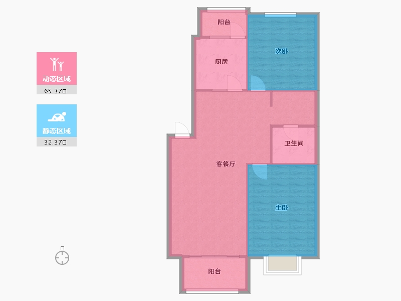 山东省-济南市-新世界阳光花园-东区-95.80-户型库-动静分区