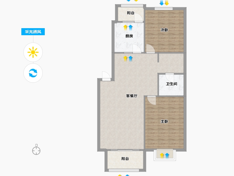 山东省-济南市-新世界阳光花园-东区-95.80-户型库-采光通风