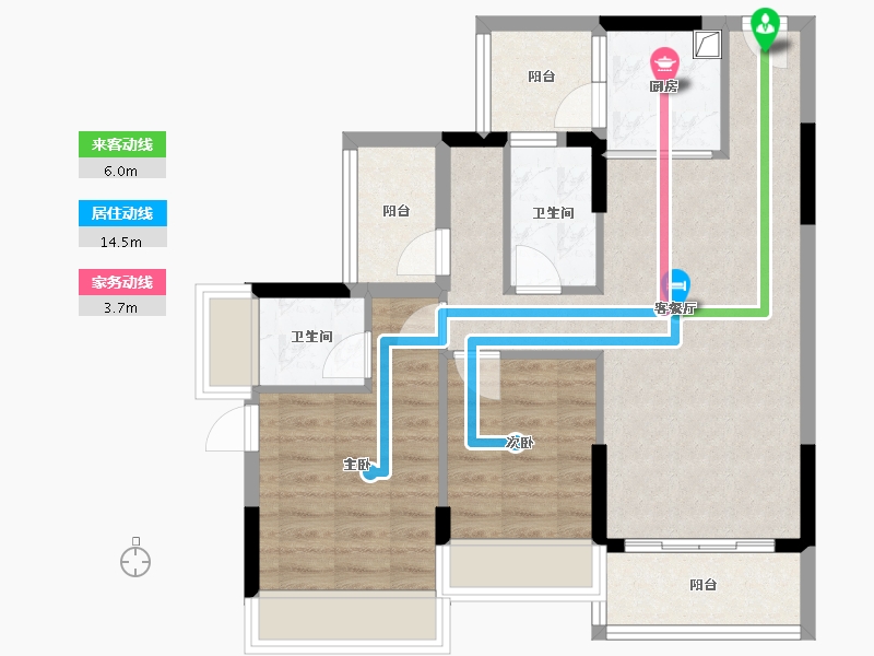 广东省-清远市-江湾雅居-76.80-户型库-动静线