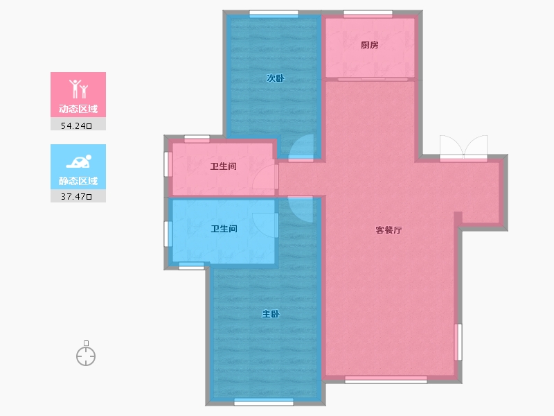 辽宁省-丹东市-凤凰首府A804A1104-97.60-户型库-动静分区