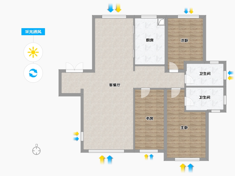 辽宁省-丹东市-凤凰首府-140.00-户型库-采光通风