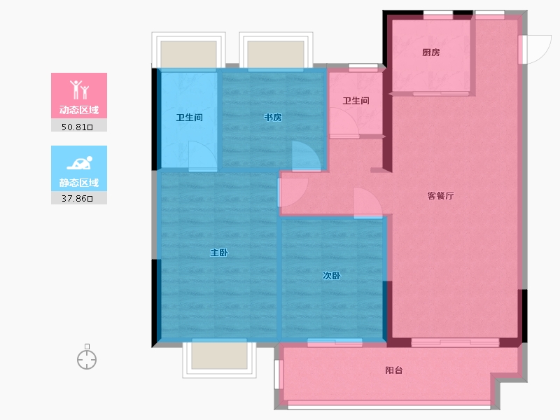 海南省-澄迈县-天赐上湾-83.06-户型库-动静分区