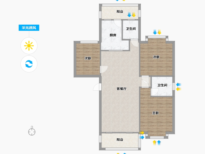 广东省-中山市-映月居-103.47-户型库-采光通风