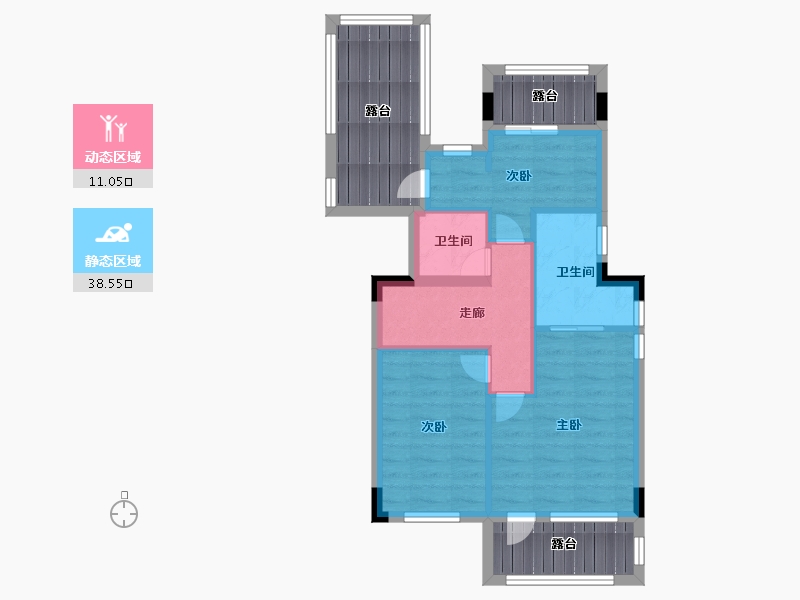 福建省-福州市-阳光城象屿登云湖-60.00-户型库-动静分区