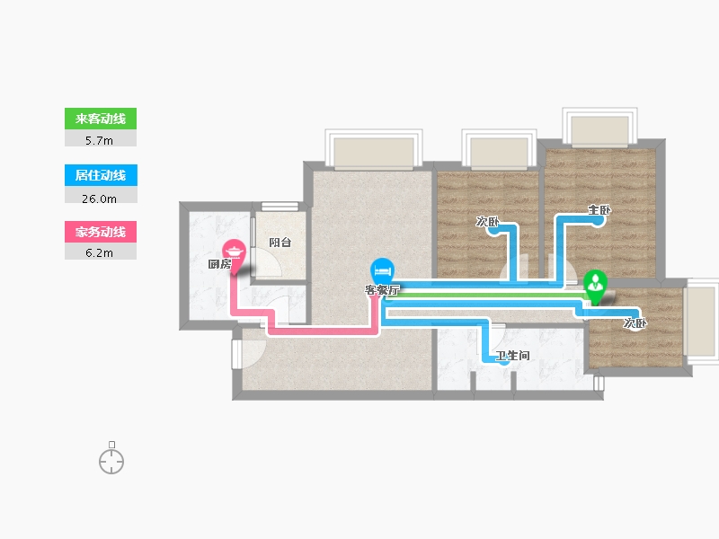 四川省-成都市-万科城-65.10-户型库-动静线