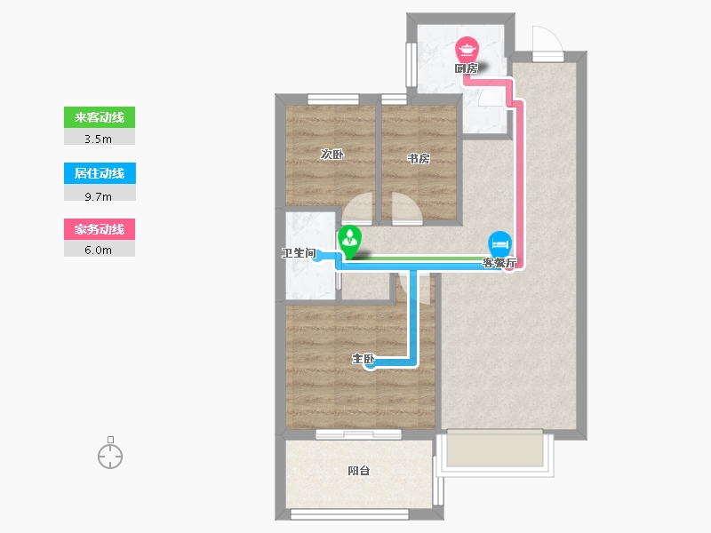 福建省-福州市-两园安置房-60.80-户型库-动静线