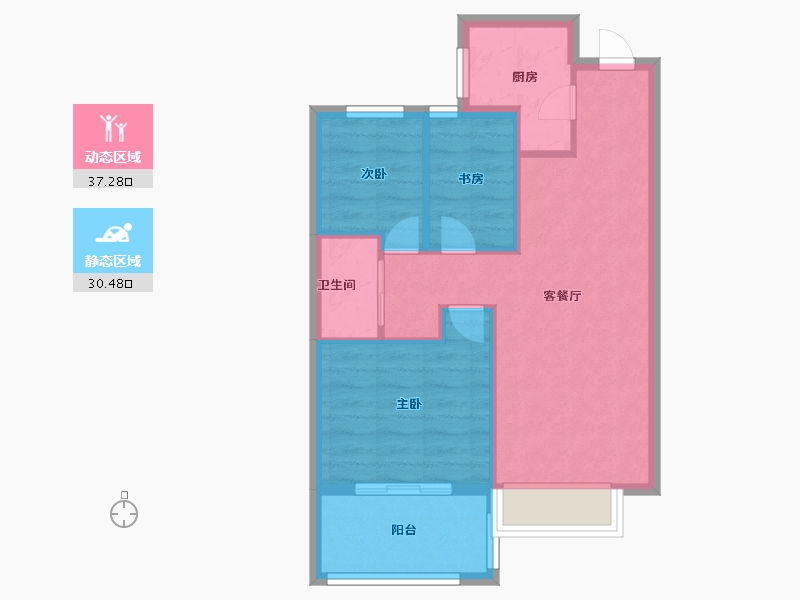 福建省-福州市-两园安置房-60.80-户型库-动静分区