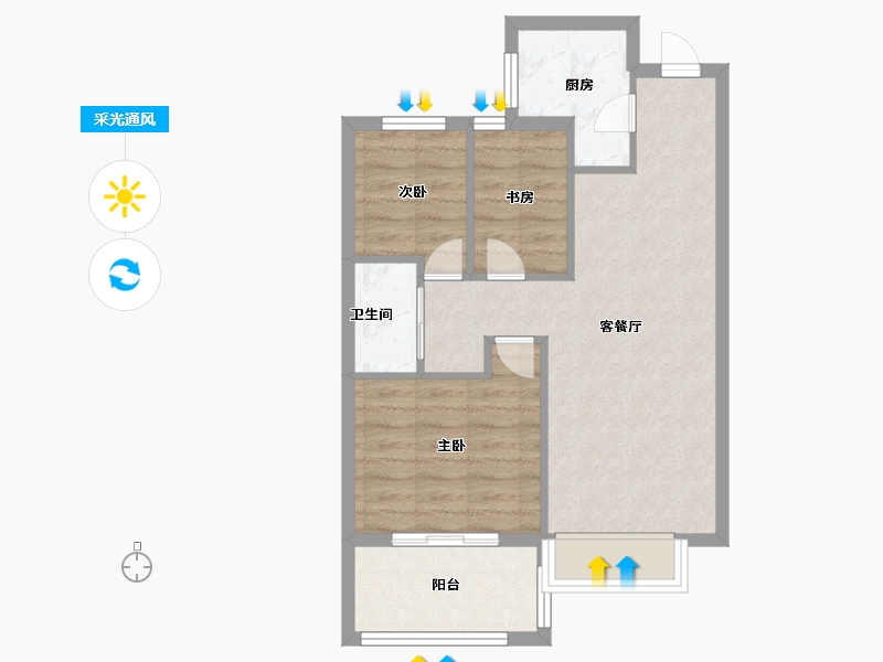 福建省-福州市-两园安置房-60.80-户型库-采光通风