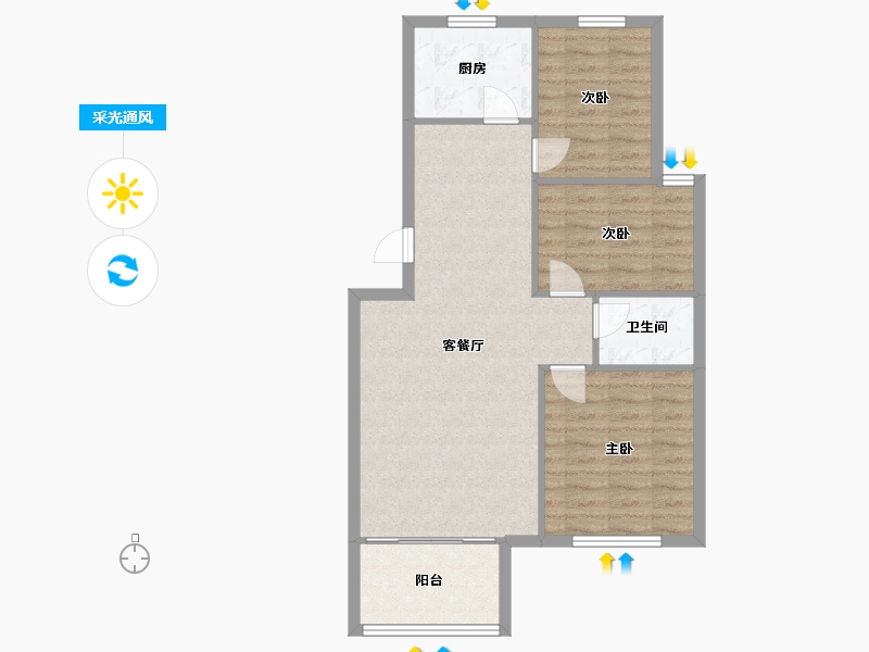 山东省-临沂市-博正慧园-77.80-户型库-采光通风